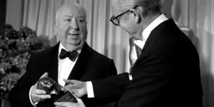 Alfred Hitchcock Accepting Award